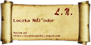 Loczka Nándor névjegykártya